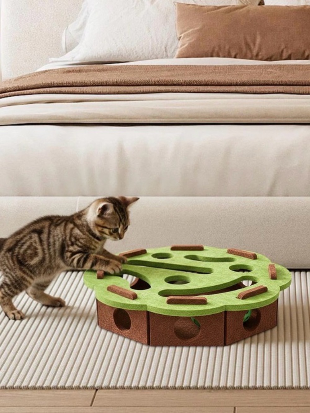 Cat interactive toy nail file felt maze toy with balls
